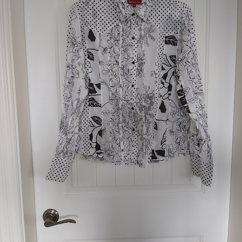 NEW PANHANDLER SLIM B&W BLOUSE// B2A